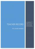 Teacher Record TEFL course answer