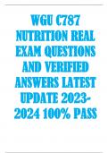 WGU C787  NUTRITION REAL  EXAM QUESTIONS  AND VERIFIED  ANSWERS LATEST  UPDATE 2023- 2024 100% PASS