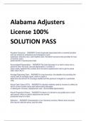 Alabama Adjusters  License 100%  SOLUTION PASS