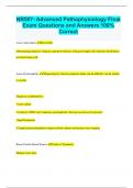 NR507- Advanced Pathophysiology Final Exam Questions and Answers 100% Correct