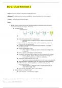 BIO 171 Lab Notebook 8 questions and answers latest 2023 - 2024 [100% correct answers]