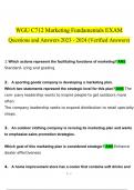 WGU C712 Marketing Fundamentals EXAM 2023 STUDY BUNDLE PACK SOLUTION (Verified Answers)