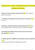 California Life, Accident, and Health Insurance Final Exam questions and answers latest 2023 - 2024 [100% correct answers]