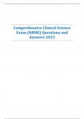 Comprehensive Clinical Science Exam (NBME) Questions and Answers 2023