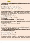 WebCE 1. On what basis are benefits payable under a long-term care insurance policy typically triggered?  A) the diagnosis of an acute medical condition B) the number and types of medications prescribed C) the inability to perform of medications prescribe