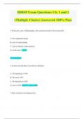 IRRSP Exam Questions Ch. 1 and 2 (Multiple Choice) Answered 100% Pass