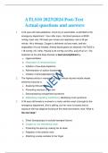 ATLS10 20232024 Post-Test Actual questions and answers