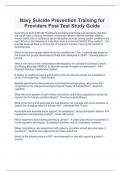  Navy Suicide Prevention Training for Providers Post Test Study Guide