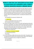 BARKLEY FNP POST TEST 2023/2024 ACTUAL EXAM  170 QUESTIONS WITH ANSWERS (100% CORRECT  VERIFIED ANSWERS) GRADED A (BRAND NEW!!)