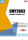 CMY2603 Assignment 1 (COMPLETE ANSWERS) Semester 2 2023 - DUE 17 August 2023