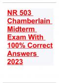 NR 503 Chamberlain Midterm Exam Questions With Complete Solution