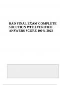 RAD FINAL EXAM WITH  COMPLETE SOLUTION | LATEST ANSWERS 2023/2024 (100% VERIFIED)
