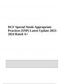 DCF Special Needs Appropriate Practices (SNP) Latest Update 2023-2024 (100% VERIFIED)