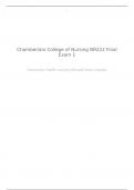 Chamberlain NR222 Final Exam (latest): Health and Wellness: Chamberlain University