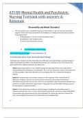 ATI RN Mental Health and Psychiatric Nursing Test bank with answers & Rationale (110 Q&A)