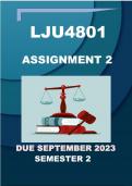 LJU4801 Assignment 2 (EXPLANATION AND SOLUTIONS) SECOND SEMESTER  ---( DEADDELINE ---SEPTEMBER 2023)