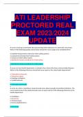 ATI LEADERSHIP  PROCTORED REAL  EXAM 2023/2024  UPDATE