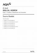 AQA A LEVEL BIBILICAL HEBREW INSERT 1 2023 (7677/1: Translation, Comprehension and Composition)