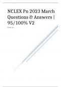 NCLEX Pn 2023 March Questions & Answers | 95/100% V2