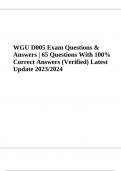 WGU D005 Exam Questions With 100% Correct Answers Latest Update 2023/2024 (Verified)