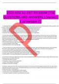 2023 HESI A2 EXIT RN EXAM (756 QUESTIONS AND ANSWERS ) (Version 1 to Version 7).