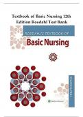 Textbook of Basic Nursing 12th Edition Rosdahl Test Bank