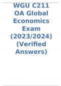 WGU C211 –  Global Economics for Managers Exam Questions and Answers  Rated A+  Latest 2023/2024