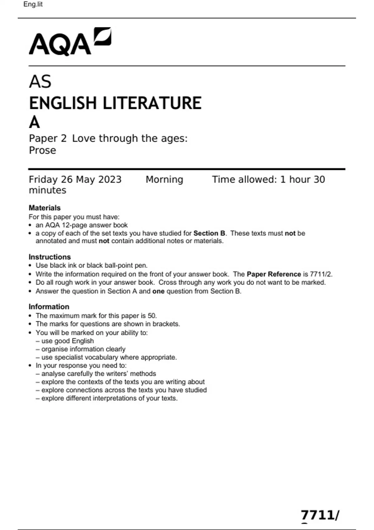 aqa-as-english-literature-a-paper-1-and-2-june-2023-question-papers-and