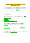 Advanced Health Assessment Exam 1 Practice Questions & Answers