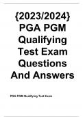 {2023/2024} PGA PGM Qualifying Test Exam Questions And Answers