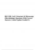 BIO 250L Lab 3 Questions With Correct Answers | Latest Update Graded A+ | STRAIGHTERLINE 2023/2024