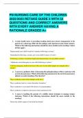 PN NURSING CARE OF THE CHILDREN  2022/2023 RETAKE GUIDE 2 WITH 52  QUESTIONS AND CORRECT ANSWERS  WITH EVERY ANSWER HAVING A  RATIONALE GRADED A+ 