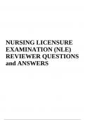 NURSING LICENSURE EXAMINATION (NLE) EXAM QUESTIONS WITH ANSWERS | GRADED | 2023-2024