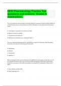 HESI Pharmacology Practice Test questions and answers. Graded A masterpiece
