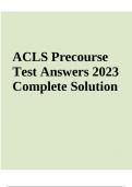 ACLS Test Questions With Answers Complete Solution | Latest 2023-2024 | VERIFIED