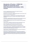 Standards of Practice - CORE CHI Healthcare Interpreter Exam Study Questions and Answers 100% Correct 