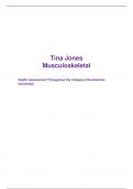 Tina Jones  Musculoskeletal    Health Assessment Throughout the Lifespan (Chamberlain University)     	lOMoAR cPSD| 24448587     Tina Jones Musculoskeletal  Completed Shadow Health  2023-2024   lOMoAR cPSD| 24448587    11/12/2020 	Musculoskeletal | Comple