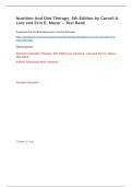 Nutrition And Diet Therapy- 6th Edition by Carroll A. Lutz and Erin E. Mazur – Test Bank To purchase this Test Bank with answers, click the link below https://examquizes.com/product/nutrition-and-diet-therapy-6th-edition-by-carroll-a-lutz-and-erin-emazur