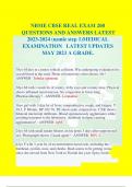 NBME CBSE REAL EXAM 200 QUESTIONS AND ANSWERS LATEST 2023-2024 (usmle step 1)MEDICAL EXAMINATION LATEST UPDATES MAY 2023 A GRADE.