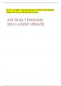 TEAS 7 -English - Questions&Answers 2023 Latest Update (Made 90% Score with this documents)