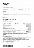 AQA A LEVEL BIBILICAL HEBREW QUESTION PAPER 2 2023 (7677/2: Prose Literature)