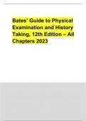 Test Bank For Bates’ Guide to Physical Examination and History Taking 12th Edition &  Bates’ Guide To Physical Examination and History Taking 13th Edition Bickley Test Bank 2024-2025.