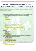 ATI RN COMPREHENSIVE PREDICTOR RETAKE 2023 LATEST UPDATED APRIL 2023 South University, West Palm BeachNURSING NSG6002 ATI RN COMPREHENSIVE PREDICTOR RETAKE 2023 LATEST UPDATED APRIL 2023