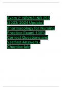 NR293/ NR 293  (2023/ 2024 Update) Pharmacology for Nursing  Practice Exam| 100%  Correct Questions and  Verified Answers - Chamberlain