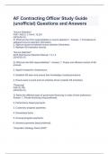 AF Contracting Officer Study Guide (unofficial) Questions and Answers