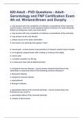 620 Adult - PVD Questions - Adult-Gerontology and FNP Certification Exam 4th ed. Winland-Brown and Dunphy|UPDATED&VERIFIED|100% SOLVED|GUARANTEED SUCCESS