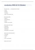 vocabulary HESI A2 V2 (Retake) exam 2023 with 100% correct answers