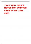 TNCC TEST PREP A  NOTES FOR WRITTEN  EXAM 8th EDITION  2023