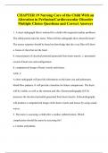 CHAPTER 19 Nursing Care of the Child With an Alteration in Perfusion/Cardiovascular Disorder Multiple Choice Questions and Correct Answers