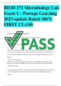 BIOD 171 Microbiology Lab  Exam 1 – Portage Learning  2023 update Rated 100% FIRST CLASS